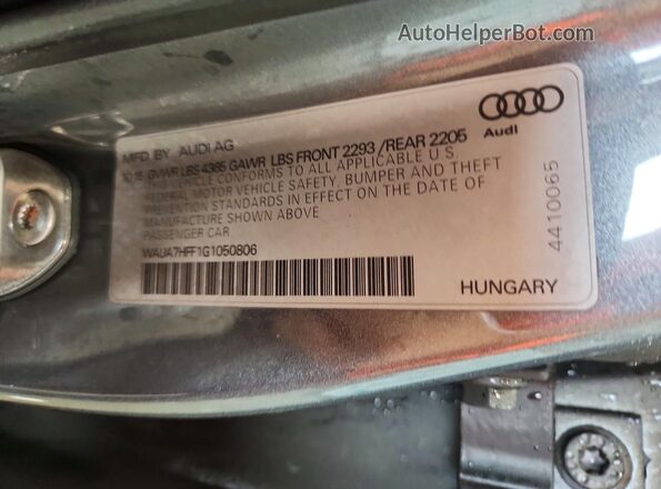 WAUA7HFF1G1050806 2016 AUDI A3 Gray Engine compartment view