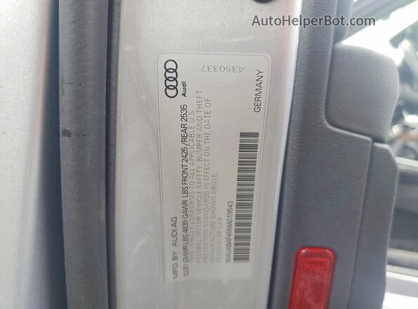 WAUABAF45MA019543 2021 AUDI A4 Silver Engine compartment view