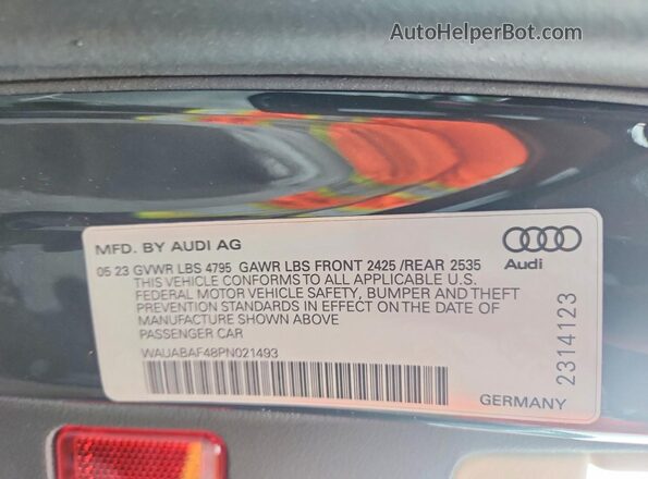 WAUABAF48PN021493 2023 AUDI A4 Черный Вид подкапотного пространства