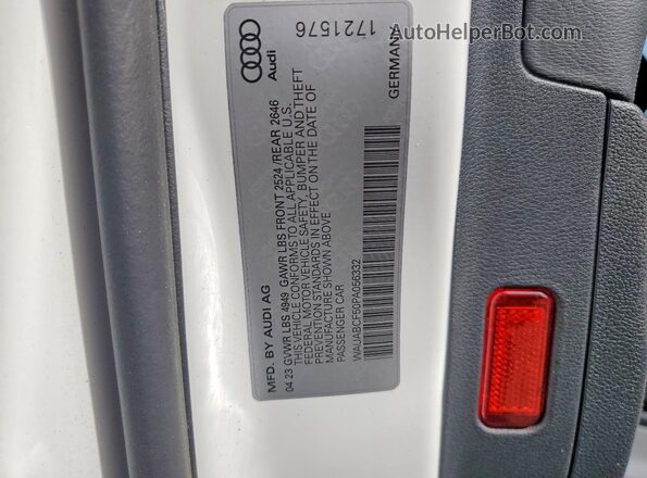 WAUABCF50PA056332 2023 AUDI A5 White Вид підкапотного простору