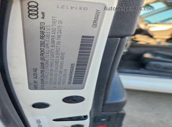 WAUANAF45HN004935 2017 AUDI A4 White ძრავის განყოფილების ხედი