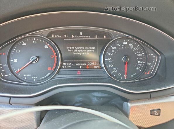 WAUANAF46HN008623 2017 AUDI A4 Gray Vista del cuadro de instrumentos