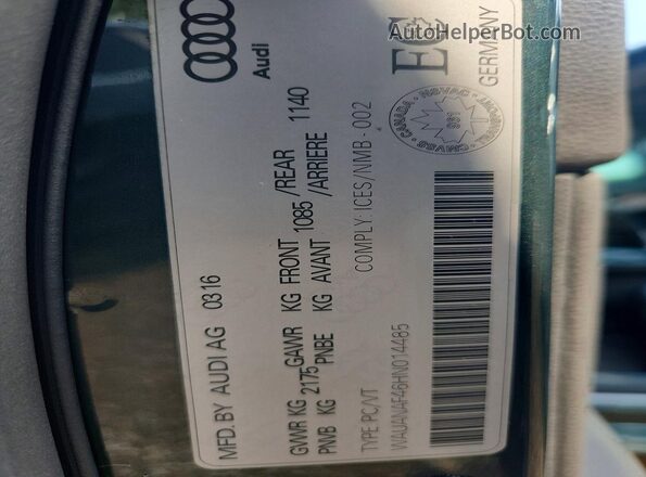 WAUANAF46HN014485 2017 AUDI A4 Green Engine compartment view