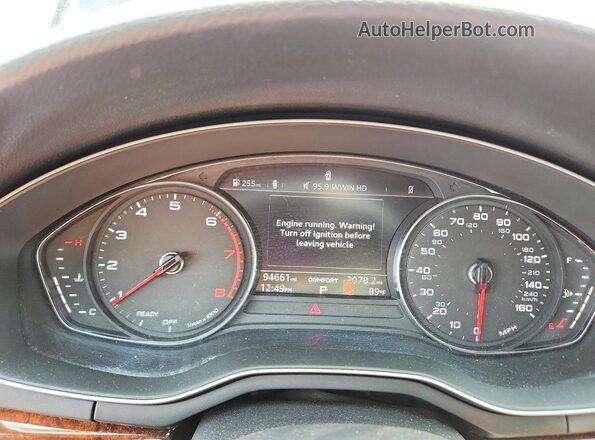 WAUANCF56KA054262 2019 AUDI A5 Black Vista del cuadro de instrumentos