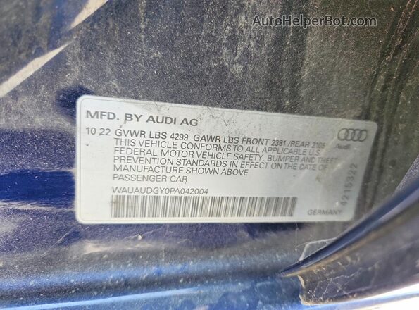 WAUAUDGY0PA042004 2023 AUDI A3 Blue Widok komory silnika