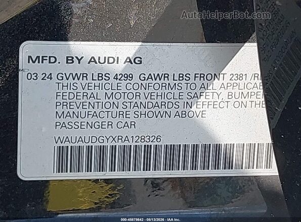 WAUAUDGYXRA128326 2024 AUDI A3 Black Вид підкапотного простору