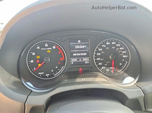 WAUAUGFF2K1011511 2019 AUDI A3 White Вид щитка приладів