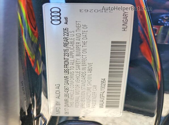 WAUAUGFF4J1002954 2018 AUDI A3 Black Вид підкапотного простору