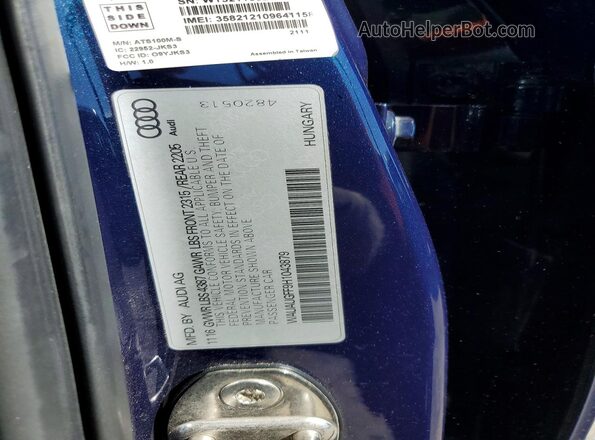 WAUAUGFF9H1043879 2017 AUDI A3 Blue Вид підкапотного простору