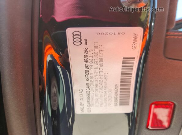 WAUB4AF40KA054826 2019 AUDI S4 Black Engine compartment view