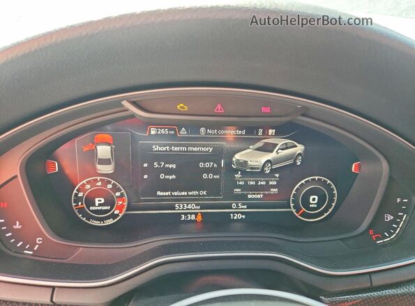 WAUB4AF40KA054826 2019 AUDI S4 Black Instrument cluster view