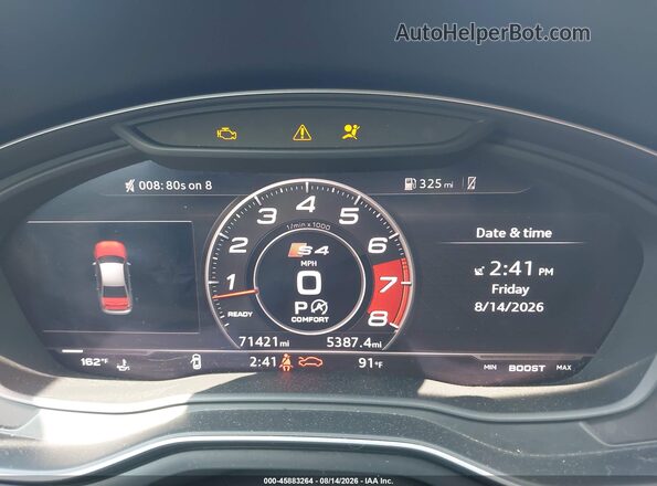 WAUB4AF47KA051678 2019 AUDI S4 Black Հետևի նստատեղերի տեսք