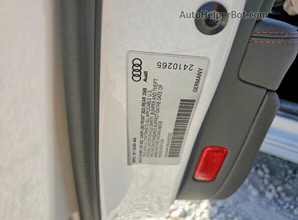 WAUB4AF48MA087222 2021 AUDI S4 White VIN sticker view