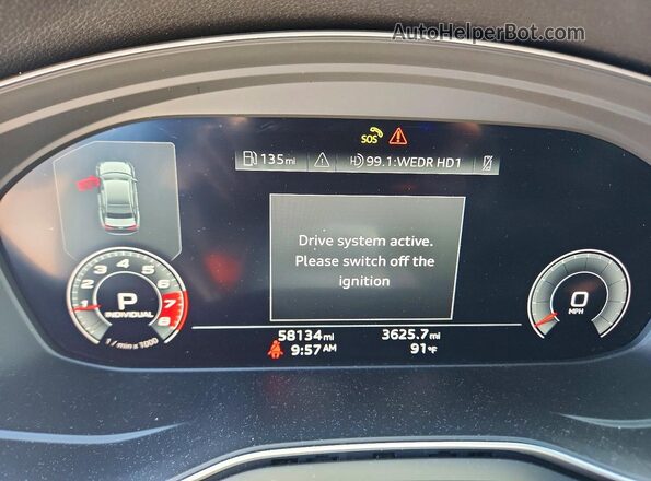 WAUB4AF49LA040487 2020 AUDI S4 White Вид щитка приладів