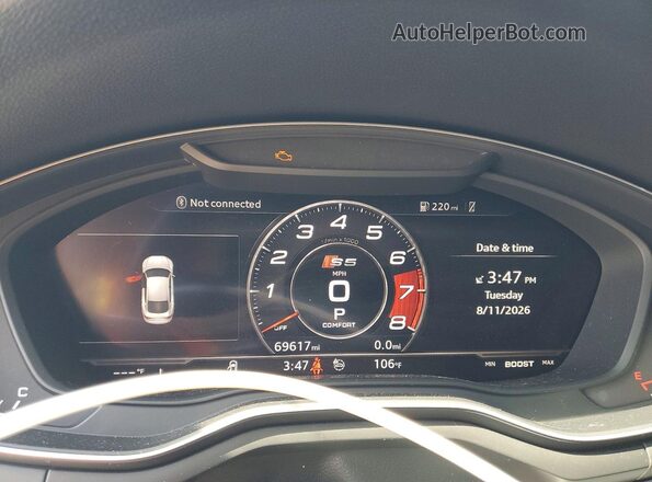 WAUB4CF57JA114989 2018 AUDI S5 Black Widok zestawu wskaźników