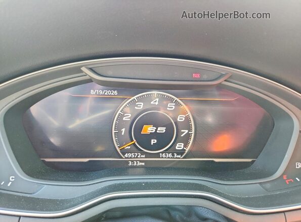 WAUB4CF57KA016496 2019 AUDI S5 Черный Вид щитка приборов