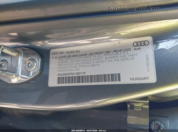WAUB8GFF6G1060176 2016 AUDI A3 Gray Engine compartment view