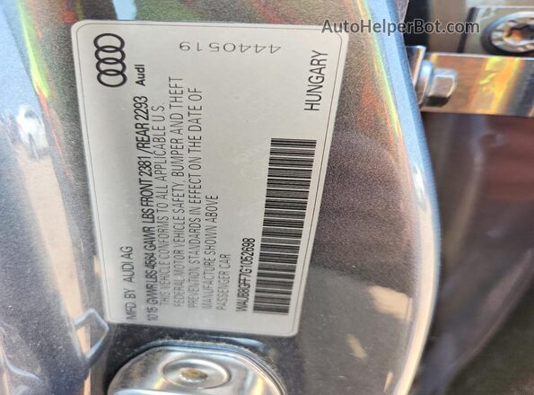 WAUB8GFF7G1052698 2016 AUDI A3 Gray Вид підкапотного простору