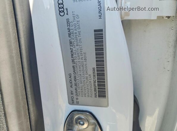 WAUB8GFF8G1083586 2016 AUDI A3 White Widok komory silnika