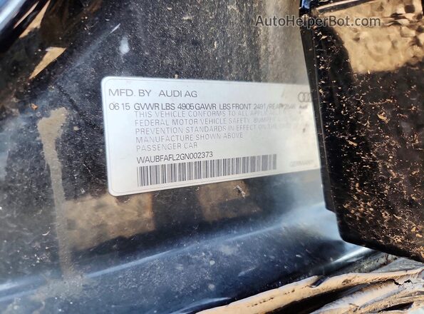WAUBFAFL2GN002373 2016 AUDI A4 Black Engine compartment view