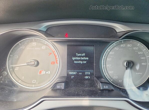 WAUBGAFLXGA005879 2016 AUDI S4 Black Вид щитка приладів