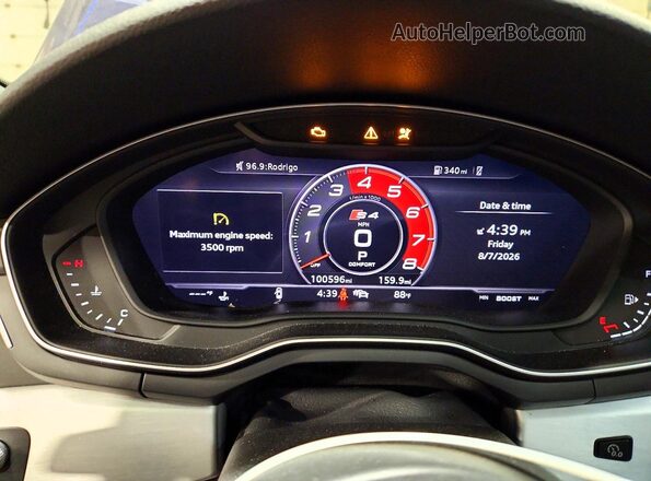 WAUC4AF4XJA230140 2018 AUDI S4 Blue Вид щитка приладів