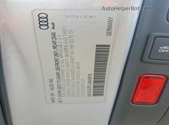 WAUC4CF51JA009918 2018 AUDI S5 Silver Widok komory silnika