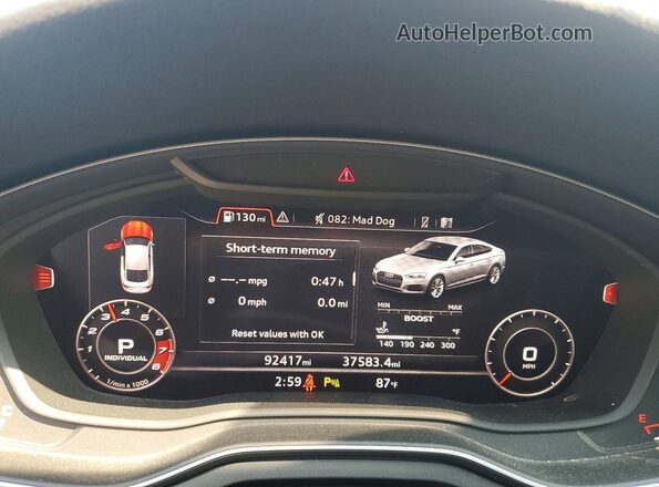 WAUC4CF53JA063799 2018 AUDI S5 Серый Вид щитка приборов
