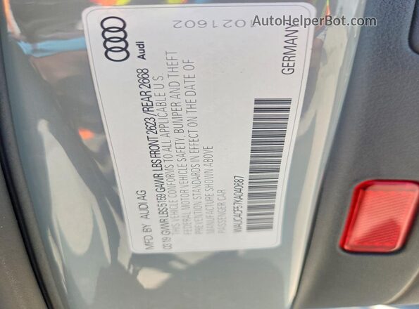 WAUC4CF57KA040687 2019 AUDI S5 Серый Вид подкапотного пространства