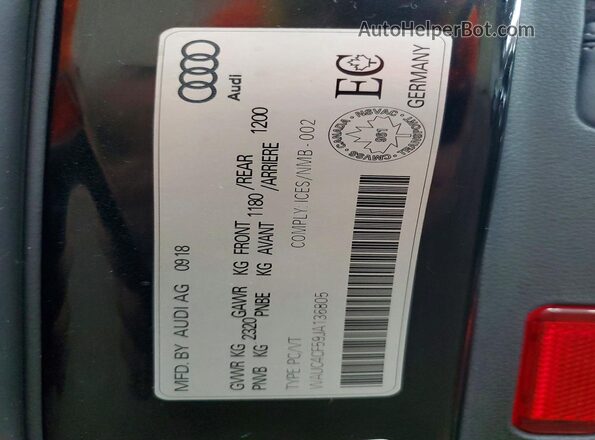 WAUC4CF59JA136805 2018 AUDI S5 Black Vista del compartimento del motor