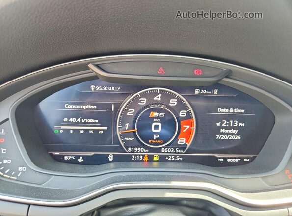 WAUC4CF5XJA077974 2018 AUDI S5 White Instrument cluster view