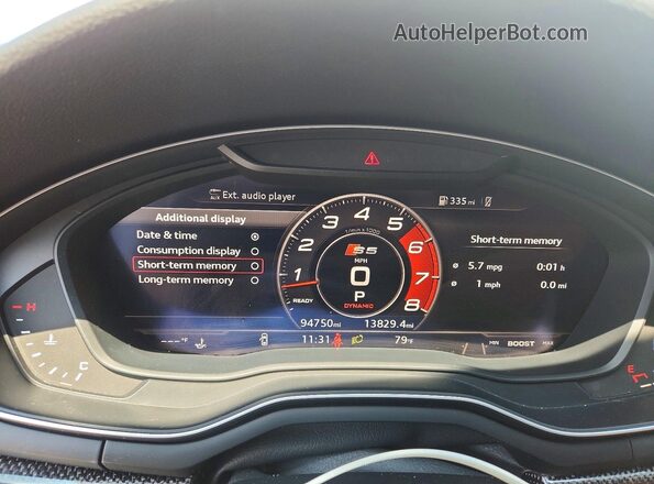 WAUC4CF5XJA132505 2018 AUDI S5 White Вид щитка приладів