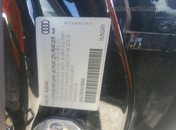 WAUC7GFF4G1056649 2016 AUDI A3 Black Вид підкапотного простору