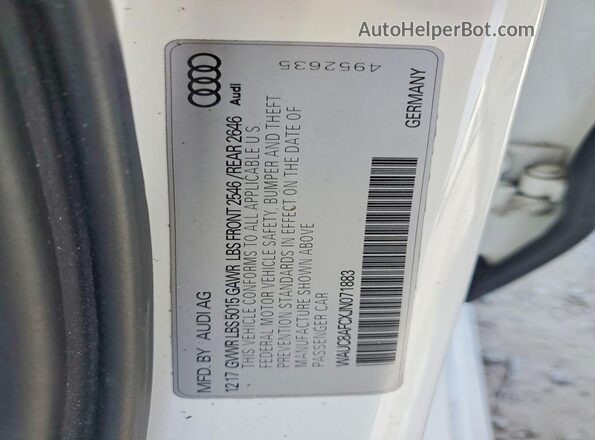 WAUC8AFCXJN071883 2018 AUDI A6 White ძრავის განყოფილების ხედი