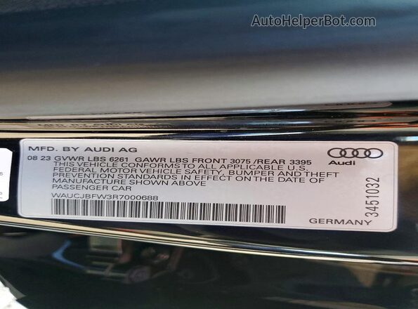 WAUCJBFW3R7000688 2024 AUDI E-TRON Black Engine compartment view