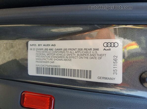 WAUDACF54PA008820 2023 AUDI A5 Charcoal Engine compartment view