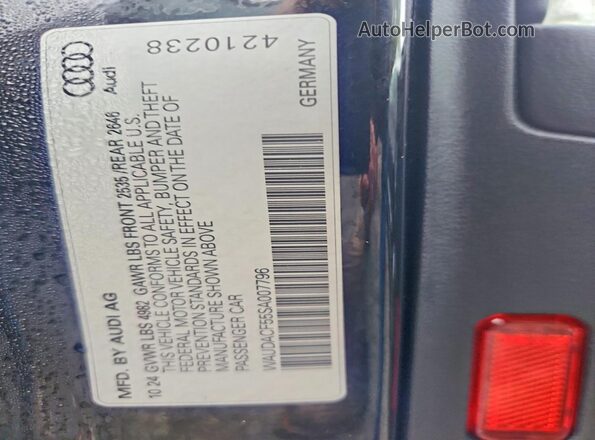 WAUDACF55SA007796 2025 AUDI A5 Черный Вид подкапотного пространства
