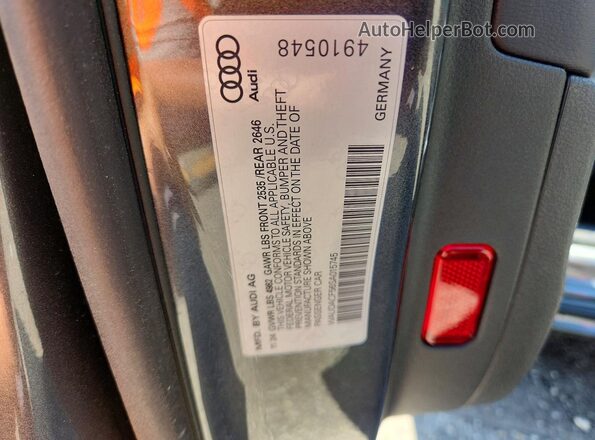 WAUDACF56SA015745 2025 AUDI A5 Серый Вид наклейки с VIN-кодом