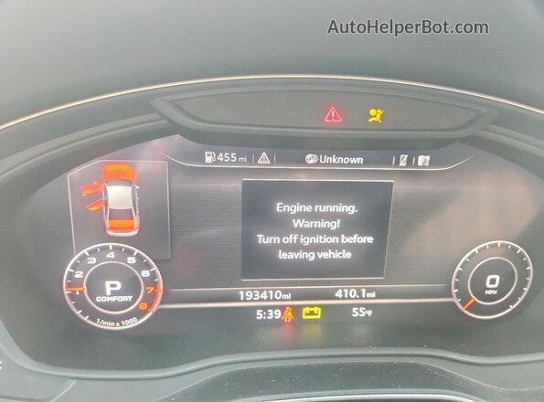 WAUDNAF42HN051983 2017 AUDI A4 Gray ხელსაწყოთა პანელის ხედი