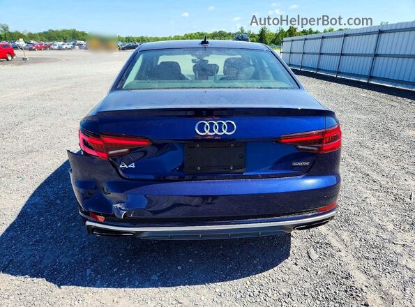 WAUDNAF42KA118371 2019 AUDI A4 Blue Հետևի տեսք