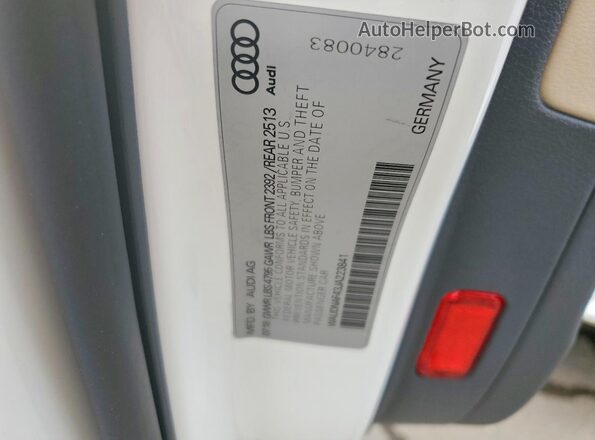 WAUDNAF43JA223841 2018 AUDI A4 Белый Вид наклейки с VIN-кодом