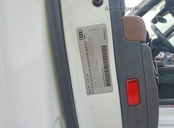 WAUDNAF45KN018841 2019 AUDI A4 White VIN sticker view