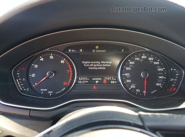 WAUDNAF46KN018699 2019 AUDI A4 Silver ხელსაწყოთა პანელის ხედი