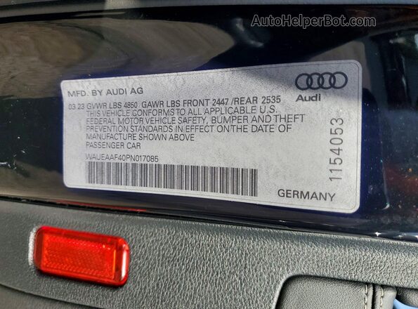 WAUEAAF40PN017085 2023 AUDI A4 Black Вид підкапотного простору
