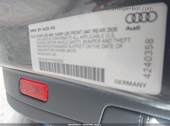 WAUEAAF41PA022528 2023 AUDI A4 Silver Вид підкапотного простору