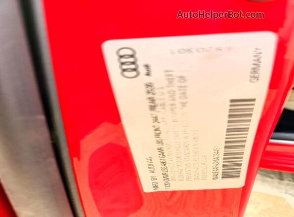 WAUEAAF43MA034451 2021 AUDI A4 Red VIN կոդի պիտակի տեսք
