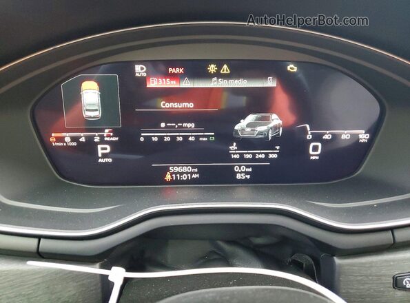 WAUEAAF4XMA016304 2021 AUDI A4 White Vista del cuadro de instrumentos