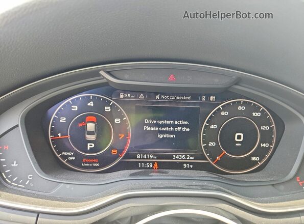WAUENAF40KN002602 2019 AUDI A4 Gray Instrument cluster view