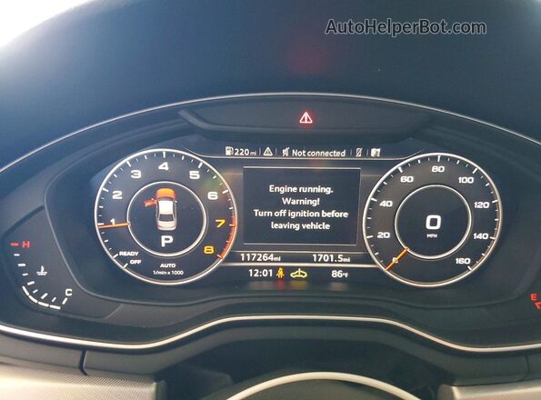 WAUENAF42HN013870 2017 AUDI A4 Charcoal Vista del cuadro de instrumentos