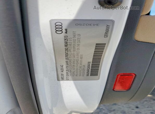 WAUENAF42JA044100 2018 AUDI A4 White VIN sticker view